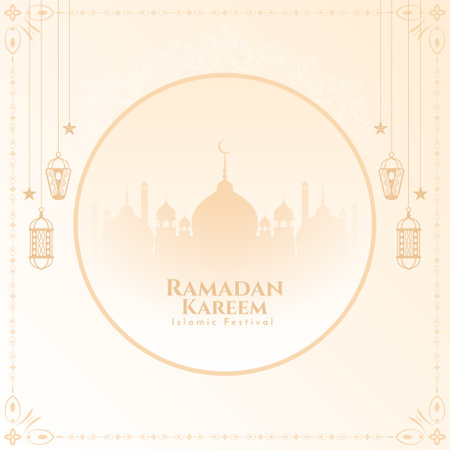 Beautiful Ramadan Kareem Islamic traditional festival background vectorのイラスト素材