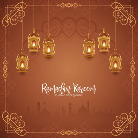 Ramadan Kareem cultural Islamic festival greeting background vectorのイラスト素材