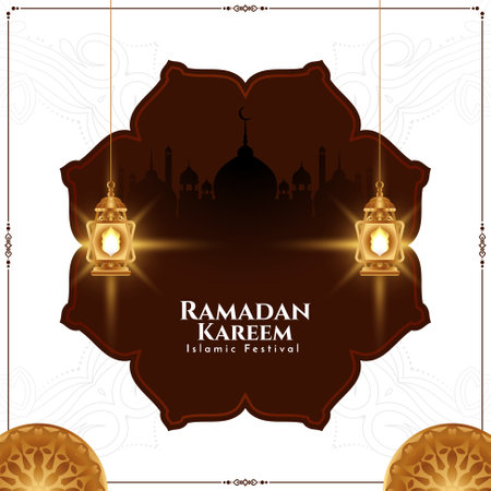 Ramadan Kareem religious Islamic festival decorative background vectorのイラスト素材