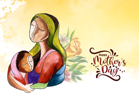 Happy Mother's Day celebration greeting card modern design vectorのイラスト素材