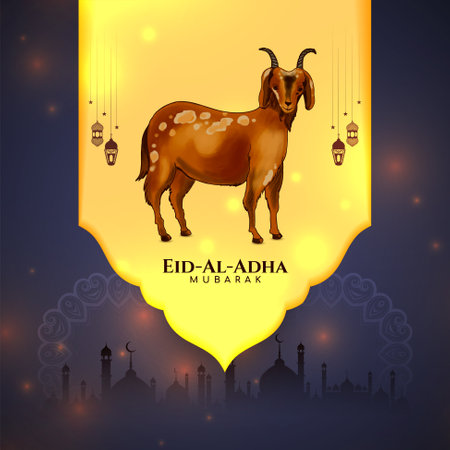 Eid Al Adha mubarak Islamic religious festival background vectorのイラスト素材