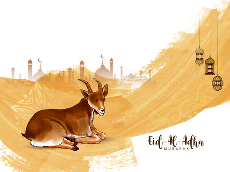 Eid Al Adha mubarak traditional Islamic festival background vectorのイラスト素材