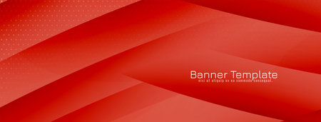 Modern red color wave style banner template vectorのイラスト素材