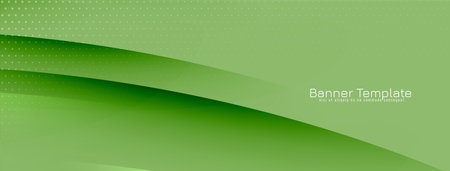 Elegant green color wave style modern banner design vectorのイラスト素材