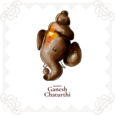Happy Ganesh Chaturthi cultural Indian festival background vectorのイラスト素材