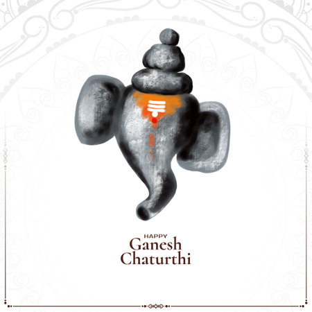 Happy Ganesh Chaturthi traditional festival background vectorのイラスト素材