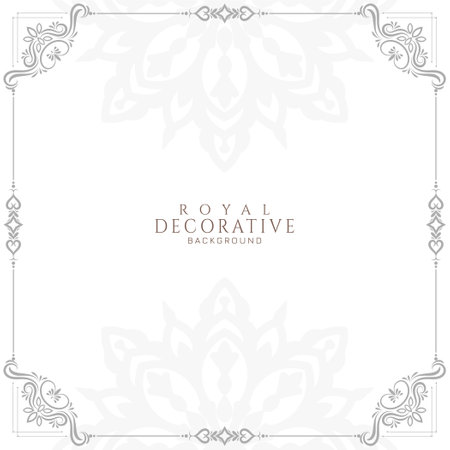 White color elegant decorative frame background vectorのイラスト素材