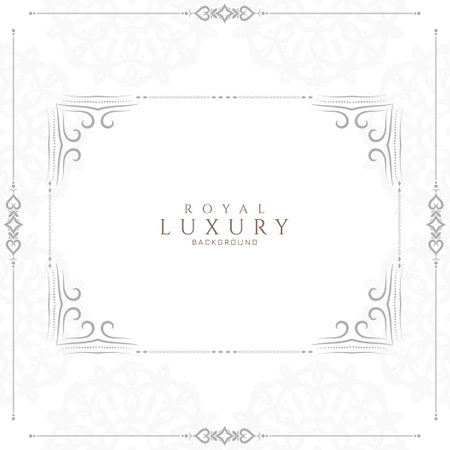 White color decorative ornamental frame background vectorのイラスト素材