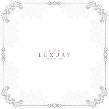 Beautiful White color decorative frame background vectorのイラスト素材
