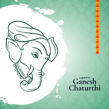 Hindu festival Happy Ganesh Chaturthi celebration background vectorのイラスト素材
