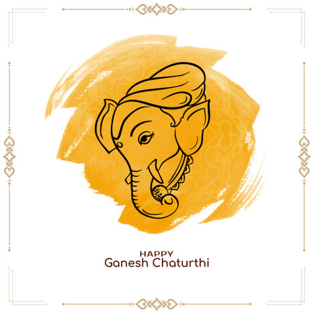 Elegant Happy Ganesh Chaturthi festival greeting card background vectorのイラスト素材