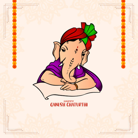 Hindu festival Happy Ganesh Chaturthi celebration background vectorのイラスト素材