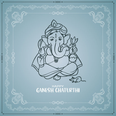 Hindu festival Happy Ganesh Chaturthi celebration background vectorのイラスト素材