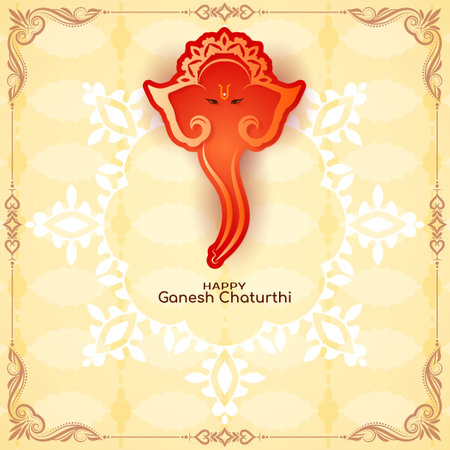 Happy Ganesh Chaturthi festival celebration greeting card vectorのイラスト素材