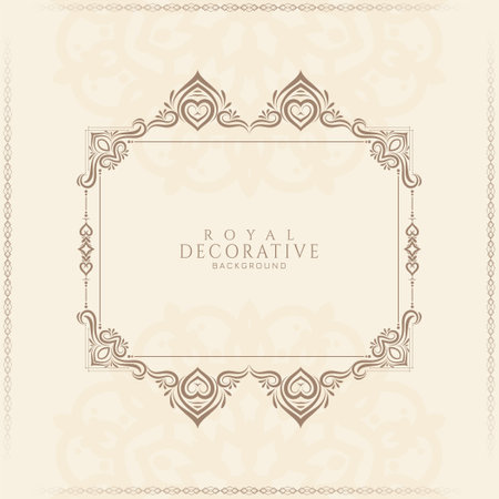 Elegant vintage decorative floral frame background vectorのイラスト素材
