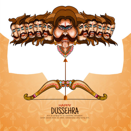 Happy Dussehra festival celebration cultural background design vectorのイラスト素材