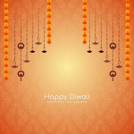 Happy Diwali Indian festival celebration elegant background vectorのイラスト素材