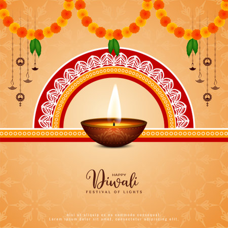 Happy Diwali Indian festival celebration greeting background vectorのイラスト素材