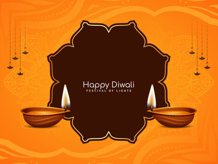 Happy Diwali Indian festival elegant cultural background vectorのイラスト素材