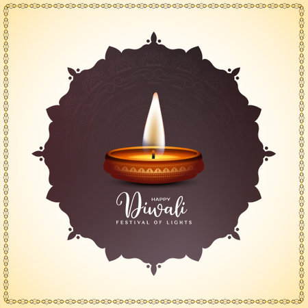 Happy Diwali religious Indian festival decorative background vectorのイラスト素材