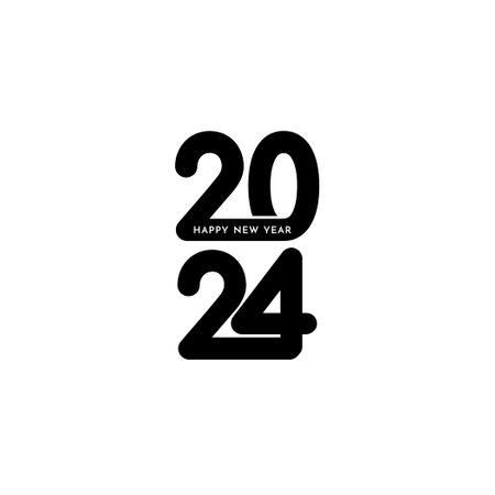 Happy new year 2024 creative text design background vectorのイラスト素材