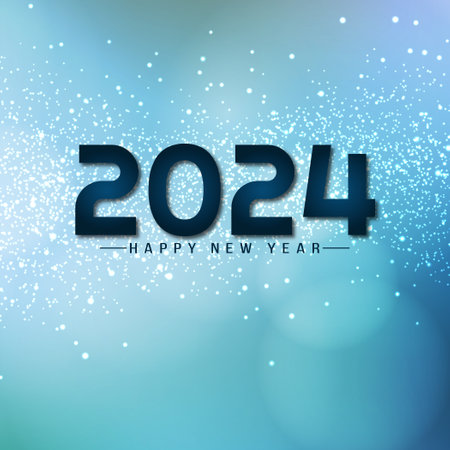 Happy new year 2024 greeting background design vectorのイラスト素材