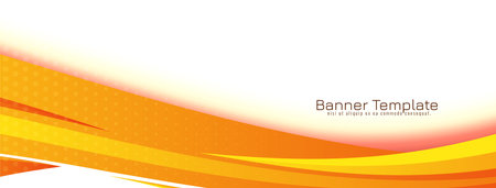 Beautiful Yellow and orange color wave style elegant banner vectorのイラスト素材