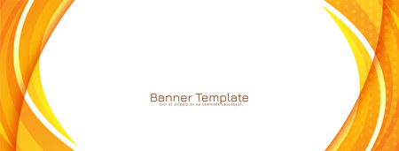 Modern stylish Yellow and orange color wave style banner design vectorのイラスト素材