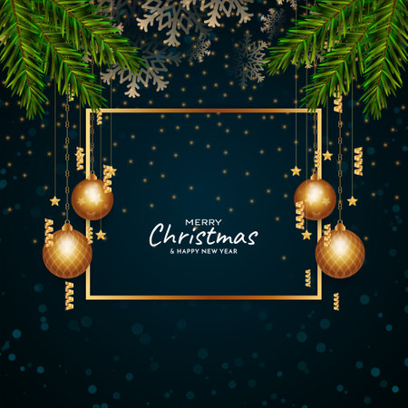 Merry Christmas festival greeting card modern design vectorのイラスト素材