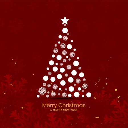 Beautiful Merry Christmas festival decorative festive card design vectorのイラスト素材