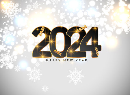 Modern Happy new year 2024 stylish background design vectorのイラスト素材