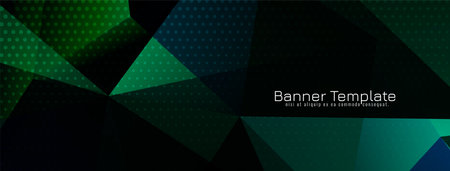 Modern decorative green geometric polygon dark banner design vectorのイラスト素材