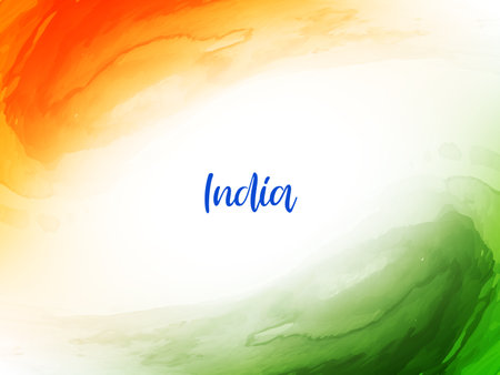 Indian flag theme Republic day watercolor texture decorative background vectorのイラスト素材