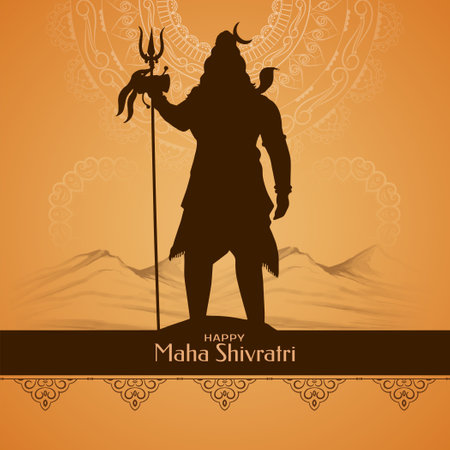 Happy Maha Shivratri religious Indian festival elegant background design vectorのイラスト素材