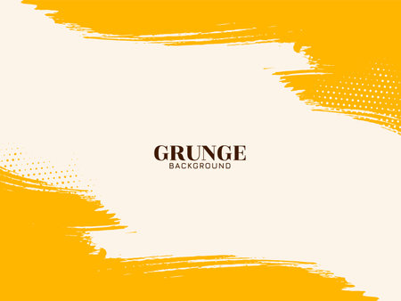 Abstract yellow brush stroke grunge texture rough background vectorのイラスト素材