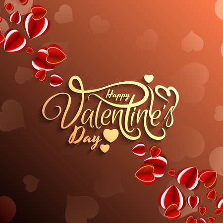 Stylish 14th february Happy Valentines day celebration love background vectorのイラスト素材