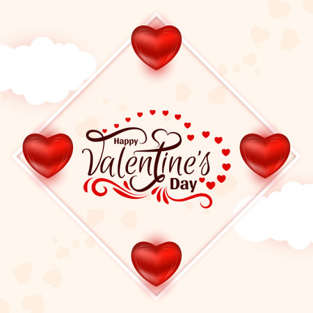 Happy Valentines day 14th february celebration romantic love background vectorのイラスト素材
