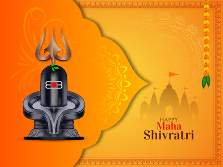 Beautiful happy Maha Shivratri Indian religious festival greeting background vectorのイラスト素材