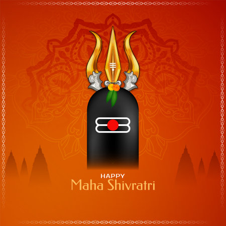 Happy Maha Shivratri lord Shiva worship festival celebration background vectorのイラスト素材