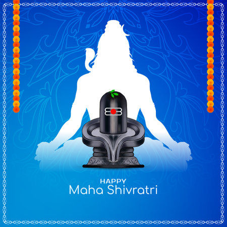 Happy Maha Shivratri Indian religious festival background vectorのイラスト素材