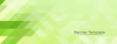 Modern soft green triangular pattern mosaic design banner vector