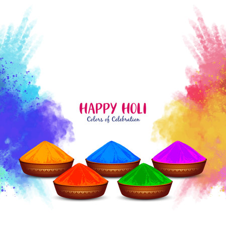 Happy Holi festival colorful beautiful greeting background design vectorのイラスト素材
