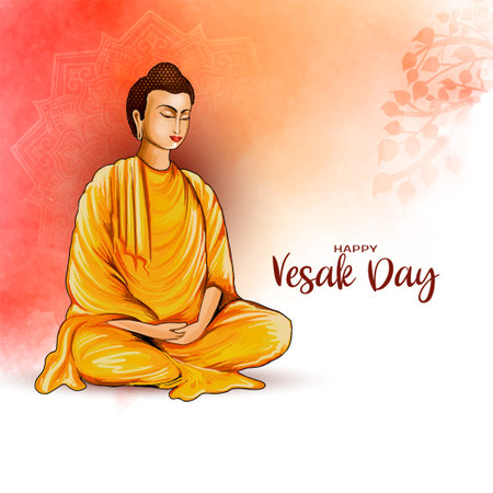 Happy Vesak day or buddha purnima hindu festival celebration background vectorのイラスト素材