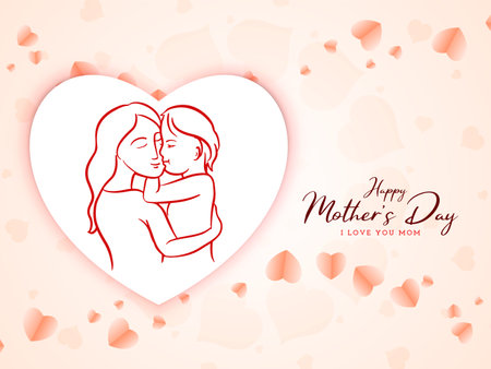 Elegant Happy Mother's day celebration joufull background design vectorのイラスト素材