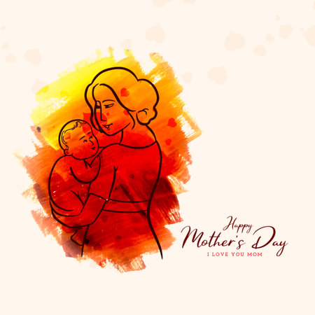 Modern Happy Mother's day beautiful celebration card design vectorのイラスト素材