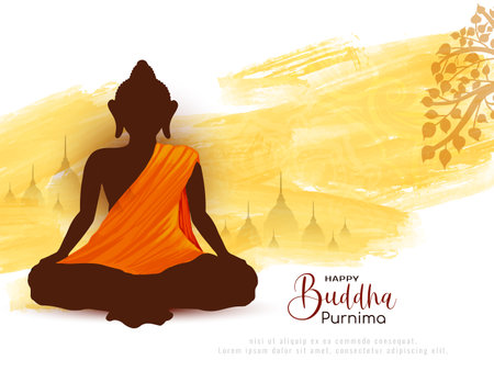 Happy Buddha Purnima cultural Indian festival background illustration vectorのイラスト素材