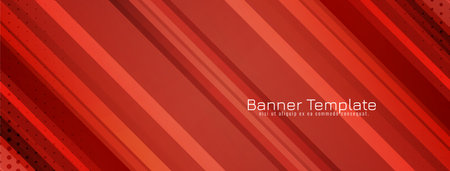 Modern red color stripe pattern decorative banner design vectorのイラスト素材