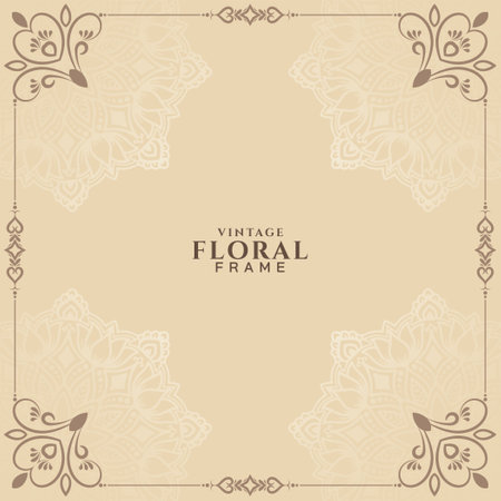 Decorative vintage floral frame background design vectorのイラスト素材