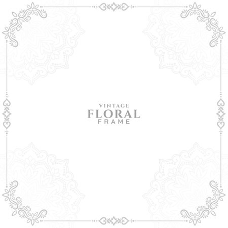 Decorative ethnic floral frame elegant background vectorのイラスト素材