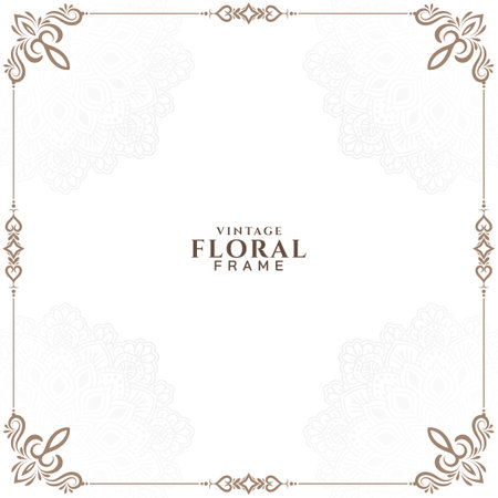 Beautiful elegant floral frame decorative background vectorのイラスト素材